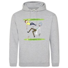 Hoodie with Print Rick And Morty Double Portal - 2XL grey