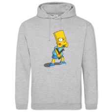Hoodie with Print The Simpsons Bart Simpson - 2XL grey