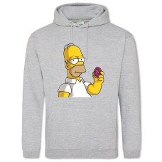 Hoodie with Print The Simpsons Homer With Donut - 2XL grey