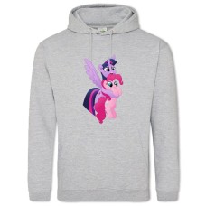 Худі з принтом Дружба Це Диво. Моя Маленька Поні Твайлайт Спаркл З Пінкі Пай - 2XL сірий