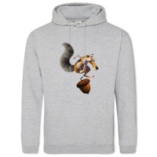Hoodie with Print Scrat Ice Age Squirrel And Acorns - 2XL grey