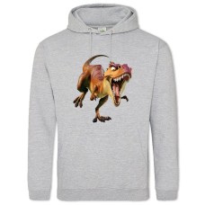 Hoodie with Print Ice Age Angry Dinosaur - 2XL grey