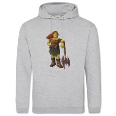 Худи с принтом Шрек Воин Фиона - 2XL серый