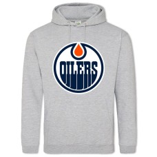 Hoodie with Print Edmont Oilers Logo - 2XL grey