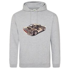 Hoodie with Print Skeleton Avto 1 - 2XL grey