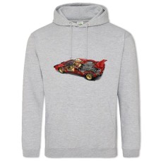 Hoodie with Print Skeleton Avto 2 - 2XL grey