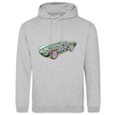 Hoodie with Print Skeleton Avto 3 - 2XL grey