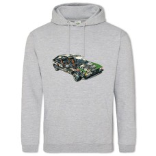 Hoodie with Print Skeleton Avto 11 - 2XL grey