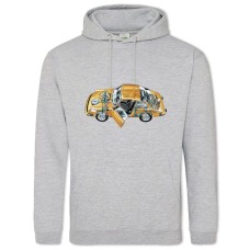 Hoodie with Print Skeleton Avto 12 - 2XL grey