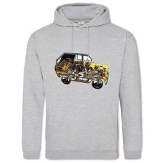 Hoodie with Print Skeleton Avto 13 - 2XL grey