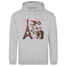 Худі з принтом Париж - 2XL сірий