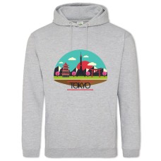 Hoodie with Print Tokyo - 2XL grey