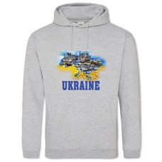 Худі з принтом Україна - 2XL сірий