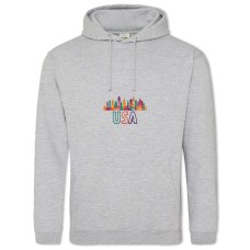 Hoodie with Print Usa - 2XL grey