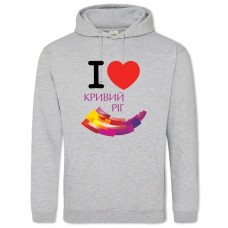Худі з принтом Кривий Ріг - 2XL сірий