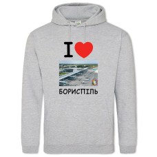 Худи с принтом Борисполь - 2XL серый