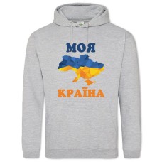 Худи с принтом Моя Страна - 2XL серый