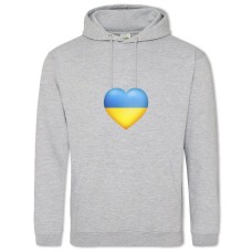 Худі з принтом Серце Прапор України - 2XL сірий