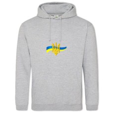 Hoodie with Print Coat Of Arms And Flag Of Ukraine - 2XL grey