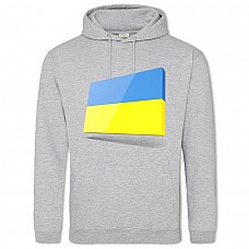 Худи с принтом 3Д Флаг Украины - 2XL серый