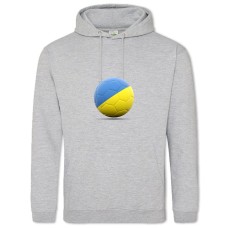 Hoodie with Print Ball Flag Of Ukraine - 2XL grey