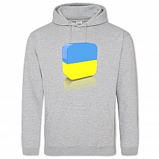 Худи с принтом 3Д Флаг Украины 2 - 2XL серый