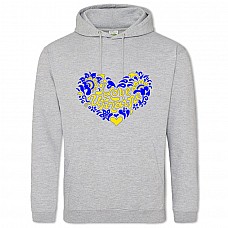 Худи с принтом Я Люблю Украину - 2XL серый