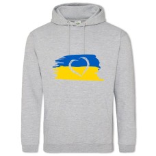 Худі з принтом Серце Прапор України 2 - 2XL сірий