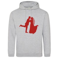 Hoodie with Print The Bride And Groom Red - 2XL grey