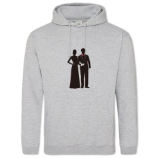 Hoodie with Print The Bride And Groom In A Conservative Style - 2XL grey