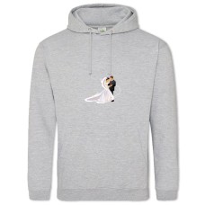 Hoodie with Print The Bride And Groom In The Flowers - 2XL grey
