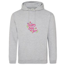 Худі з принтом З Новим Роком Рожевий Феєрверк - 2XL сірий