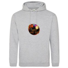 Худі з принтом З Новим Роком Круглий В Квітах - 2XL сірий