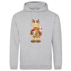 Худі з принтом З Новим Роком Олень З Подарунками - 2XL сірий