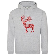 Худі з принтом З Новим Роком Олень Візерунки - 2XL сірий