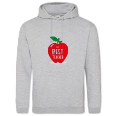 Hoodie with Print Happy Teacher's Day Is The Best Teacher - 2XL grey