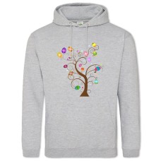 Hoodie with Print Easter Tree With Eggs - 2XL grey