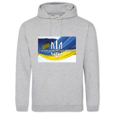 Hoodie with Print Constitution Day Emblem Flag - 2XL grey
