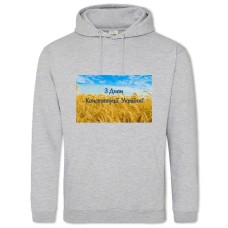 Hoodie with Print Constitution Day Wheat Field - 2XL grey