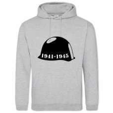 Худи с принтом Шлем Воина 1941-1945 - 2XL серый