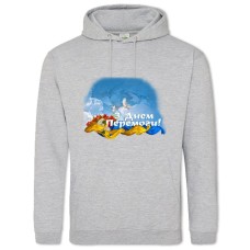 Hoodie with Print Dad And Child On Victory Day - 2XL grey