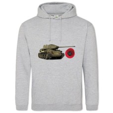 Hoodie with Print Victory Day 1939-1945 Tank T 34-85 - 2XL grey