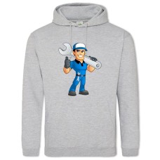 Hoodie with Print Day Mechanic Mechanic With Wrench - 2XL grey