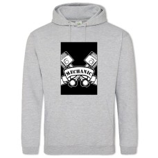 Hoodie with Print Day Two Pistons Mechanics - 2XL grey
