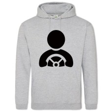Hoodie with Print Day Motorist Driver And The Steering Wheel - 2XL grey