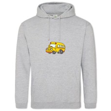 Hoodie with Print Day Motorist Bus - 2XL grey