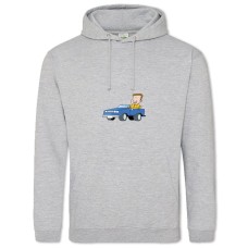 Hoodie with Print Day Motorist Blue Car And Driver - 2XL grey