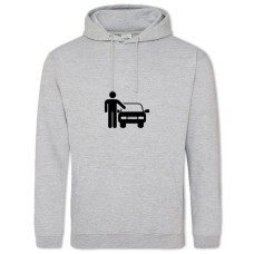 Hoodie with Print Day Motorist Driver And The Car - 2XL grey