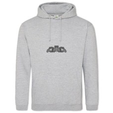 Hoodie with Print Day Motorist Three Tractor - 2XL grey