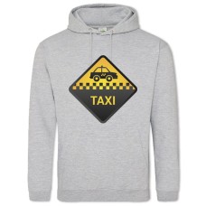Hoodie with Print Taxi Driver Day Sign - 2XL grey